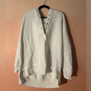Medium|Large White Aerie Pull Over Hoodie (Button Up) Barley Worn